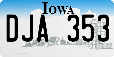 IA license plate DJA353