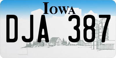 IA license plate DJA387