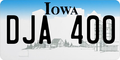 IA license plate DJA400
