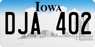 IA license plate DJA402