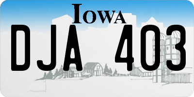 IA license plate DJA403
