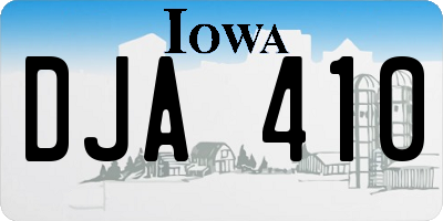 IA license plate DJA410