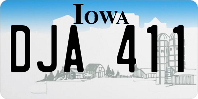 IA license plate DJA411