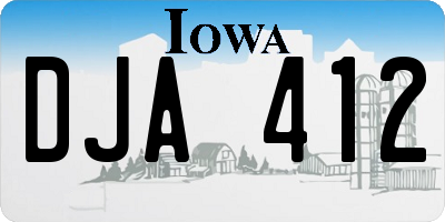 IA license plate DJA412