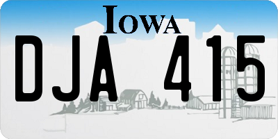 IA license plate DJA415