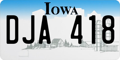 IA license plate DJA418