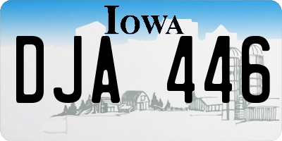 IA license plate DJA446
