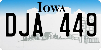 IA license plate DJA449
