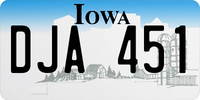IA license plate DJA451