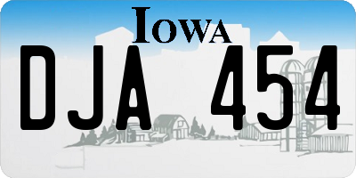 IA license plate DJA454