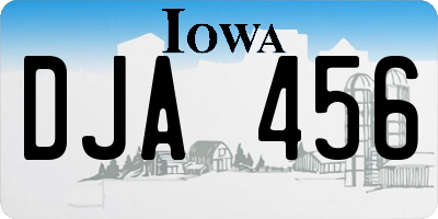 IA license plate DJA456