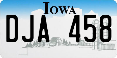 IA license plate DJA458