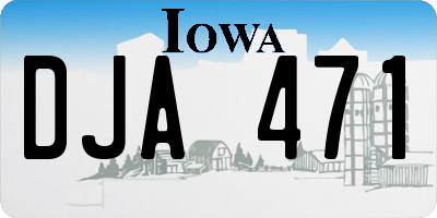 IA license plate DJA471