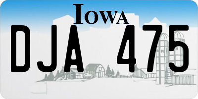 IA license plate DJA475
