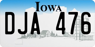 IA license plate DJA476