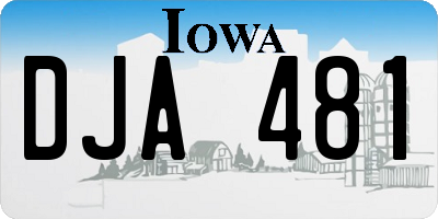 IA license plate DJA481