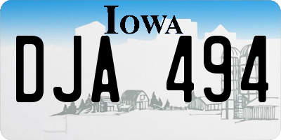 IA license plate DJA494