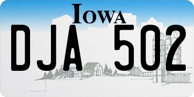 IA license plate DJA502