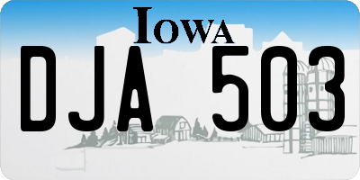 IA license plate DJA503