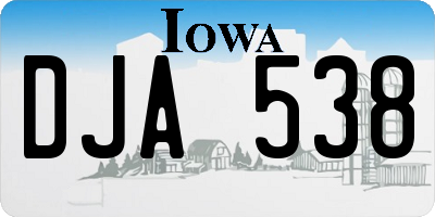 IA license plate DJA538