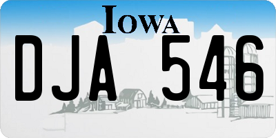 IA license plate DJA546