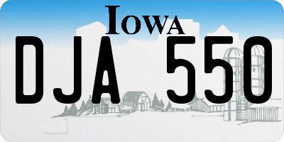 IA license plate DJA550