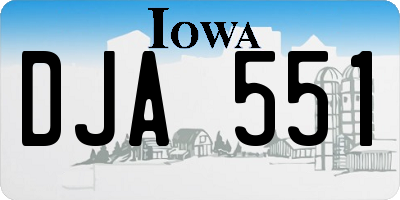 IA license plate DJA551