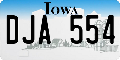 IA license plate DJA554