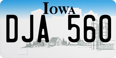 IA license plate DJA560
