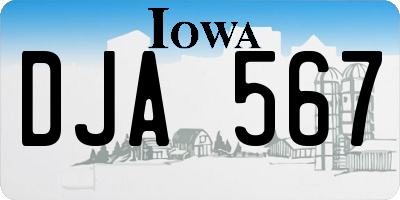 IA license plate DJA567