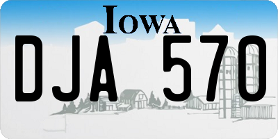 IA license plate DJA570