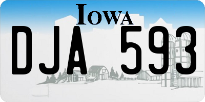 IA license plate DJA593