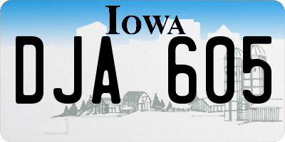 IA license plate DJA605