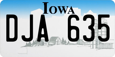 IA license plate DJA635