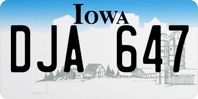 IA license plate DJA647
