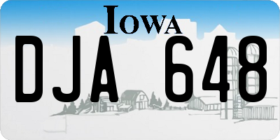 IA license plate DJA648