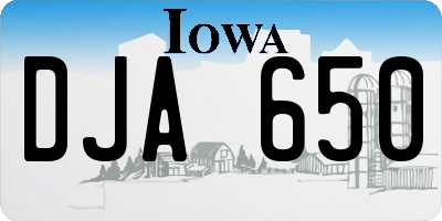 IA license plate DJA650