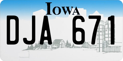 IA license plate DJA671