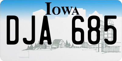IA license plate DJA685