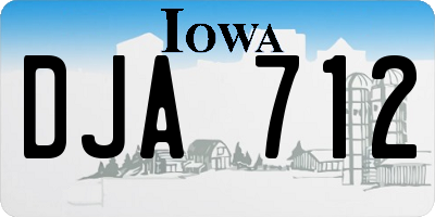 IA license plate DJA712