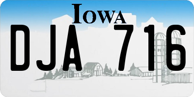 IA license plate DJA716