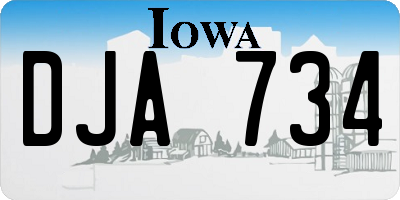 IA license plate DJA734