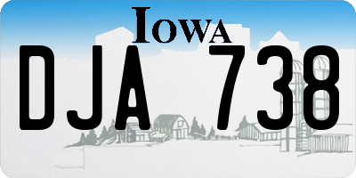 IA license plate DJA738