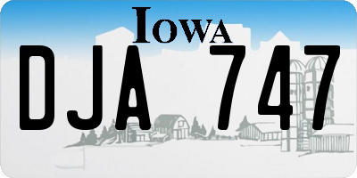 IA license plate DJA747
