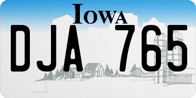 IA license plate DJA765