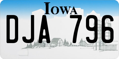 IA license plate DJA796