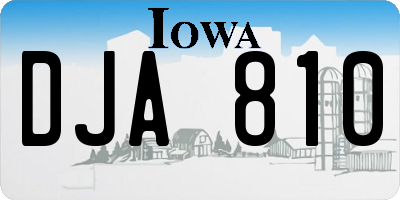 IA license plate DJA810