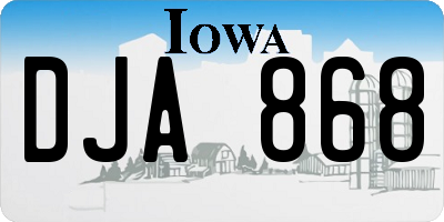 IA license plate DJA868
