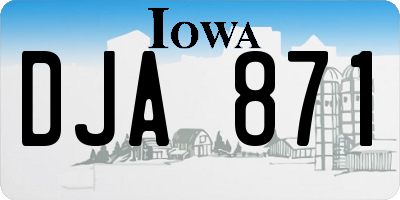 IA license plate DJA871