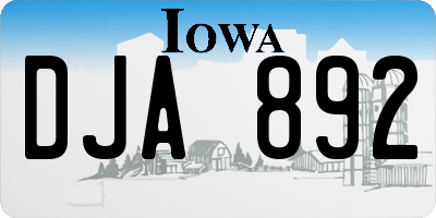 IA license plate DJA892